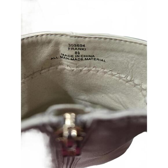 Michael Simon Women's Cream Leather Ankle Boots with Block Heel Vintage Retro 70 - Picture 6 of 8